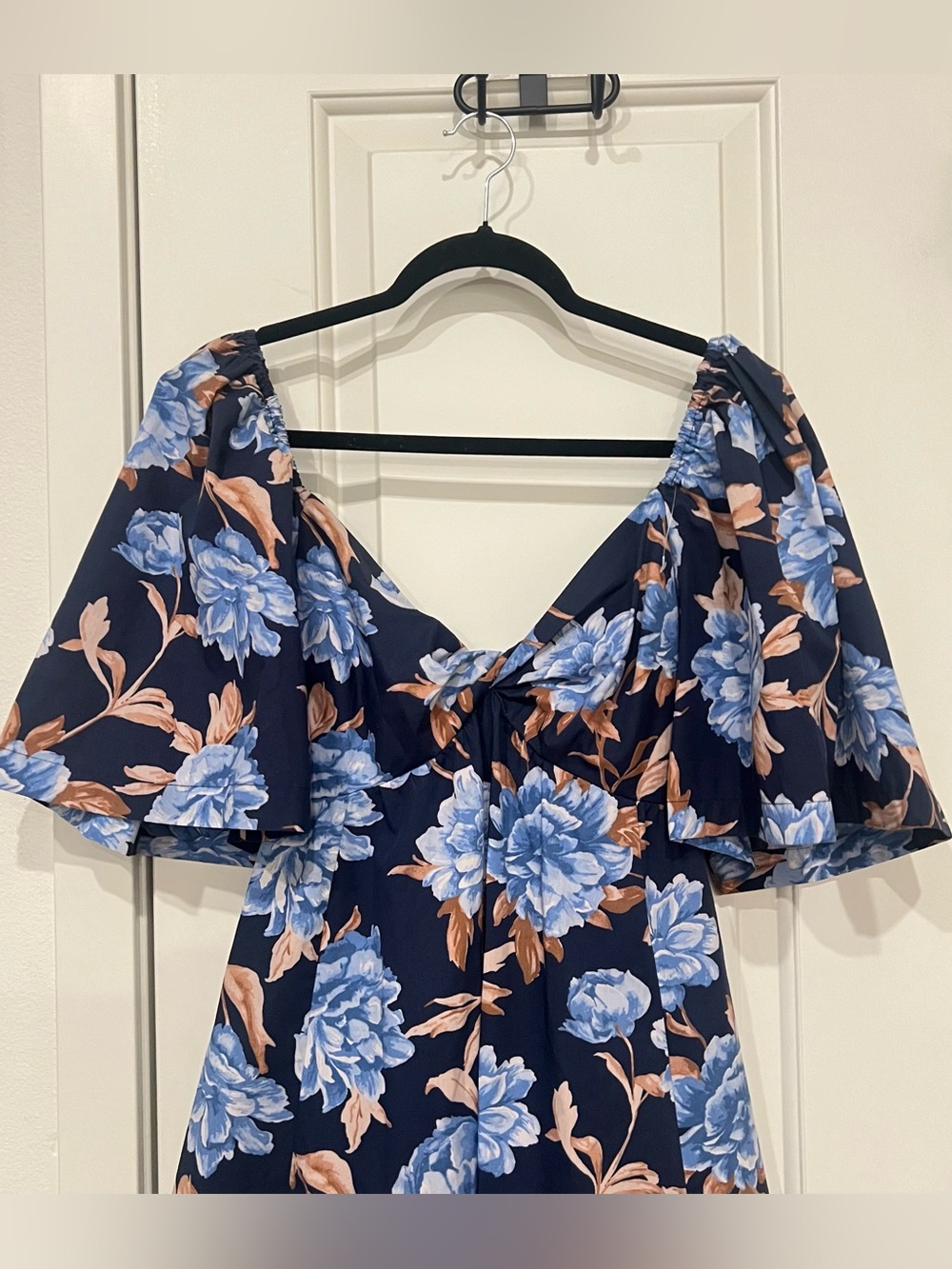 Abercrombie & Fitch Navy Blue Floral Midi Dress - Picture 4 of 10